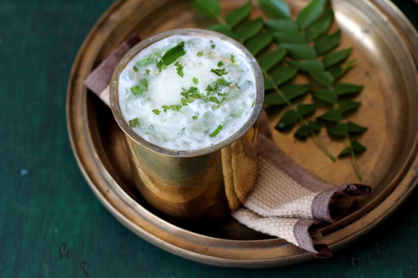 Neer mor, South Indian buttermilk recipe, spiced buttermilk