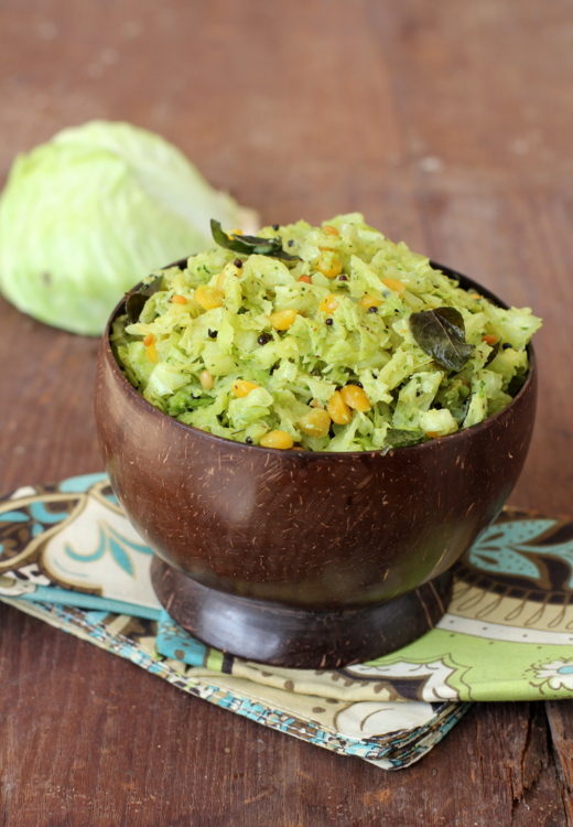 Cabbage Fry - Recipes of Andhra - Veg Indian Food