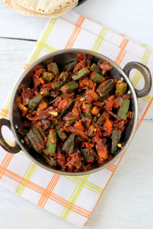 Bhindi masala recipe, hotel style North Indian bhindi, okra fry