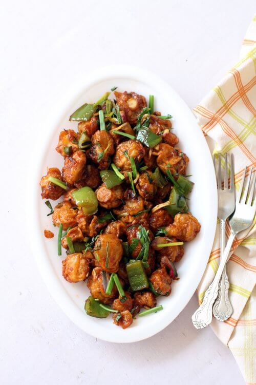 chilli mushroom recipe, how to make chilli mushroom dry